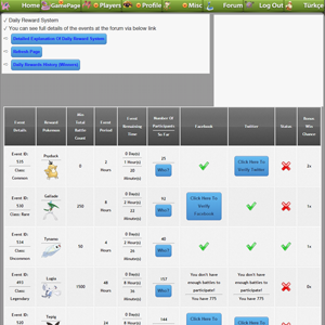 PokemonPets Game Daily Rewards System - Earn Tens of Pokemon Rewards