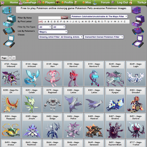 Listing All Pokémon Page