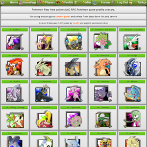 Pokémon Game Avatars Page - You Can Use These Avatars At Your Profile