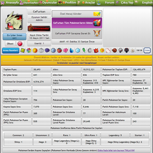 pokemon mmo rpg game PokemonPets profile statistics page hd gameplay screenshot