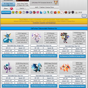 pokemon mmo rpg game PokemonPets user pokemon team profile page hd gameplay screenshot