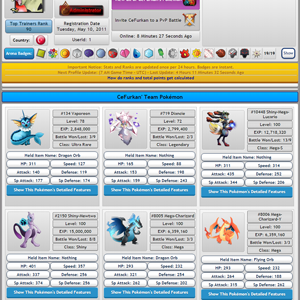 Player Profile Team Pokémon