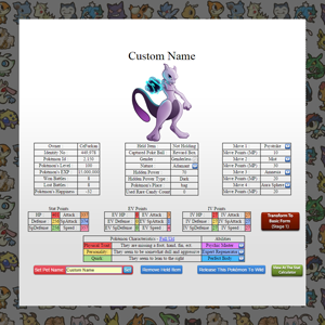 Player Pokémon Details Page -Tamed Pokémon - Pet Pokémon