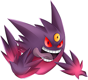 gengar and mega gengar (pokemon) drawn by artsy-rc