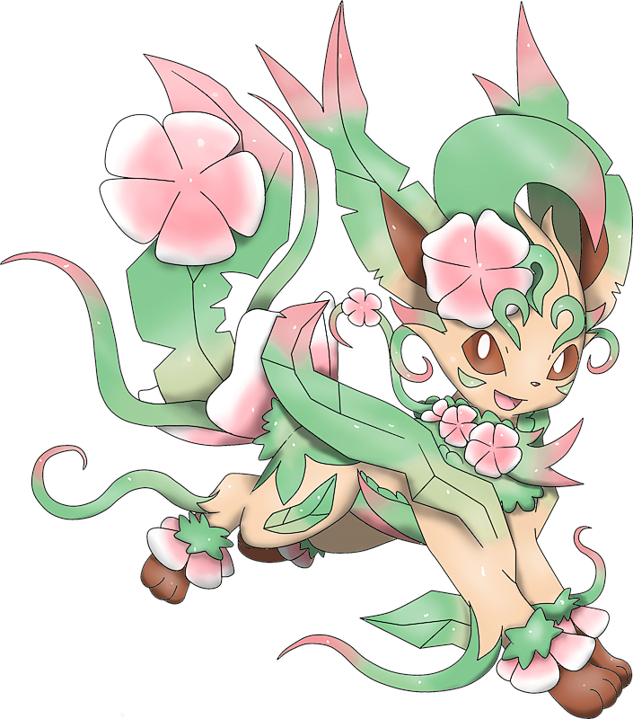 Pokemon, leafeon, green, plant, HD wallpaper